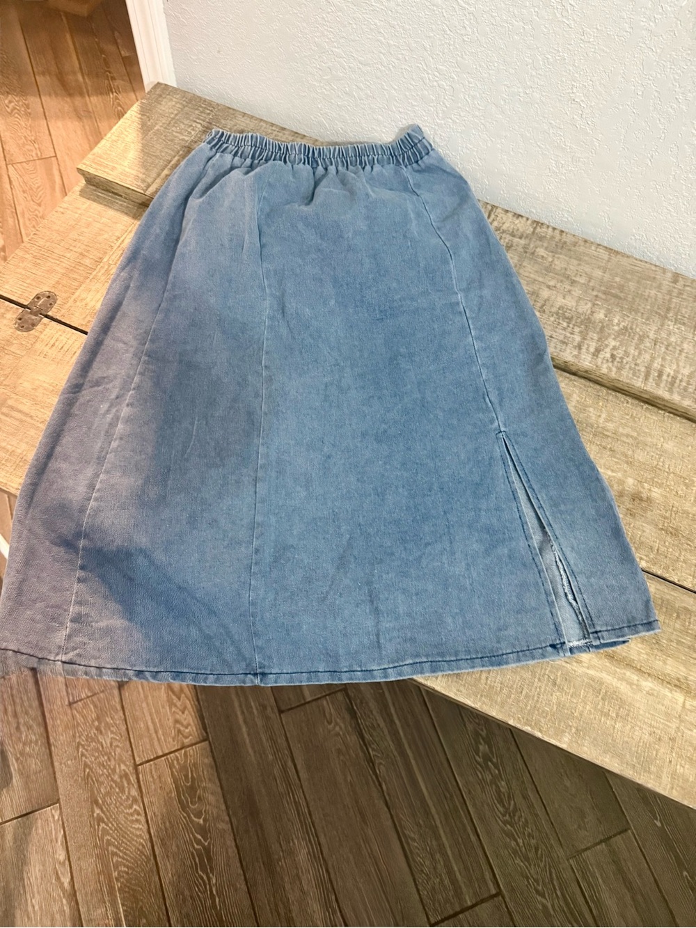 Casual Light Blue Denim A-Line Skirt